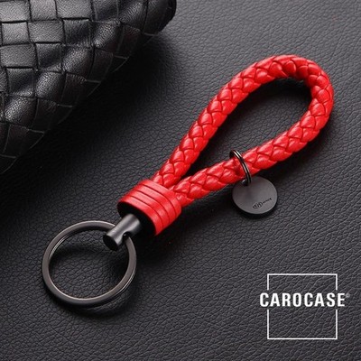 Stylische Auto Lederband Schlüssel Schlüsselanhänger (Lanyard, keychain), rot
