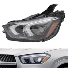 Full LED Headlight Assembly with DRL Black Housing Clear Lens Left Side