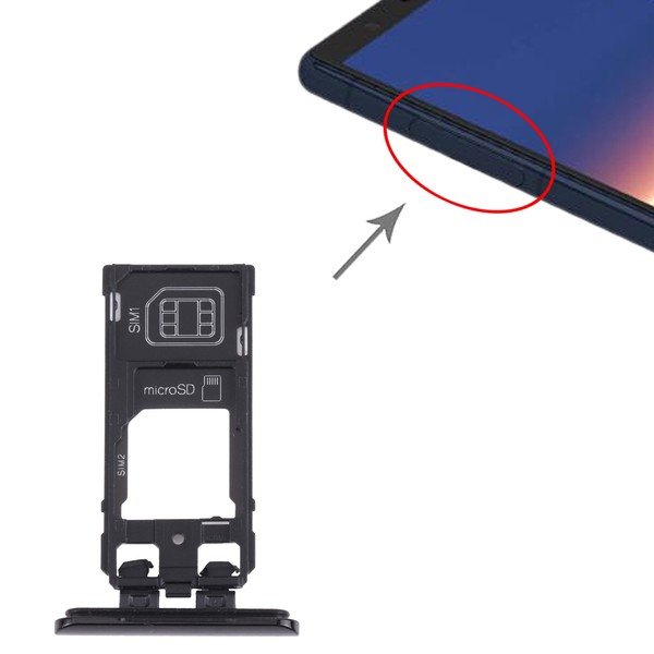 Dual SIM + Micro SD Karten Halter Card Tray FüR Sony Xperia 5 Schwarz Ersatz-image