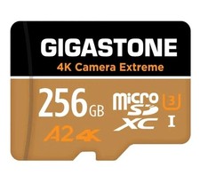 GIGASTONE 256GB Micro SD Card, 4K Camera Extreme, MicroSDXC Memory Card READ