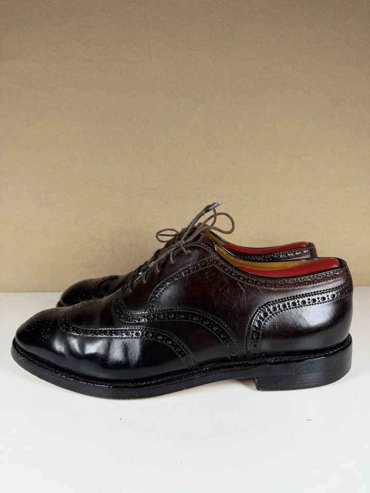 Alden Burgundy Wingtip Bal 8 974 Shell Cardovan Leather Dress Shoes Size 8.5 B/D - Image 2 of 4