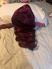 28in Dark Red Wavy Wig Hairpiece, Wavy Texture Long Length
