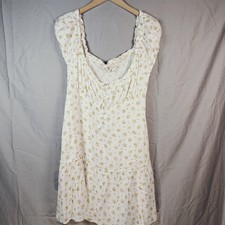 Aeropostale NWT Floral ScoopNeck milkmaid  Fit & Flare Dress Smocked Lined Large