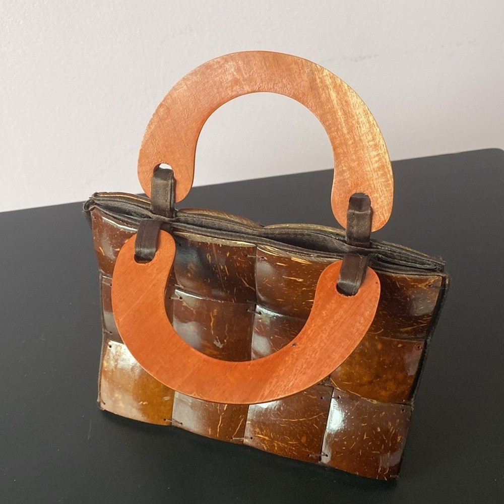 HANDCRAFTED Coconut Shell Patchwork Handbag Purse… - image 4