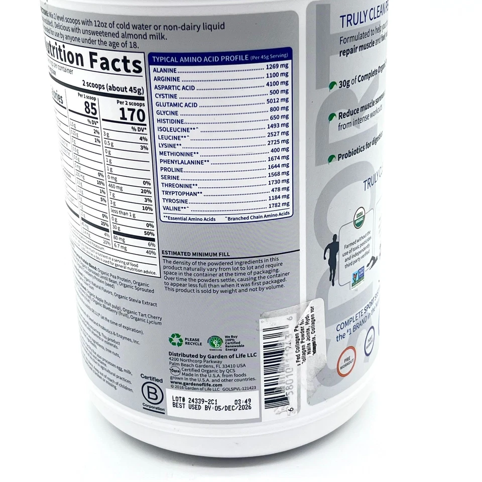 Garden Of Life Sport Organic Plant Based Protein - Vanilla Flavor - 19 Servings - Image 4 of 4