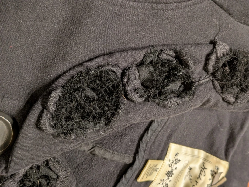 Nick & Mo Black Rosette Jacket Medium – Anthropologie Style Romantic Cottagecore - Image 4 of 4