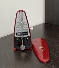 Vintage Wittner Taktell Piccolo Metronome Wind Up Burgundy Made In Germany