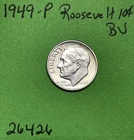 1949 Roosevelt Dime 10c BU Brilliant Uncirculated 90% Silver Coin