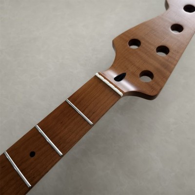 5 strings 21 fret Bass Neck parts 34inch dot inlay matte reverse head