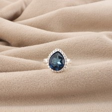 London Blue Topaz Gemstone 925 Sterling Silver Designer Jewelry Ring For Wedding