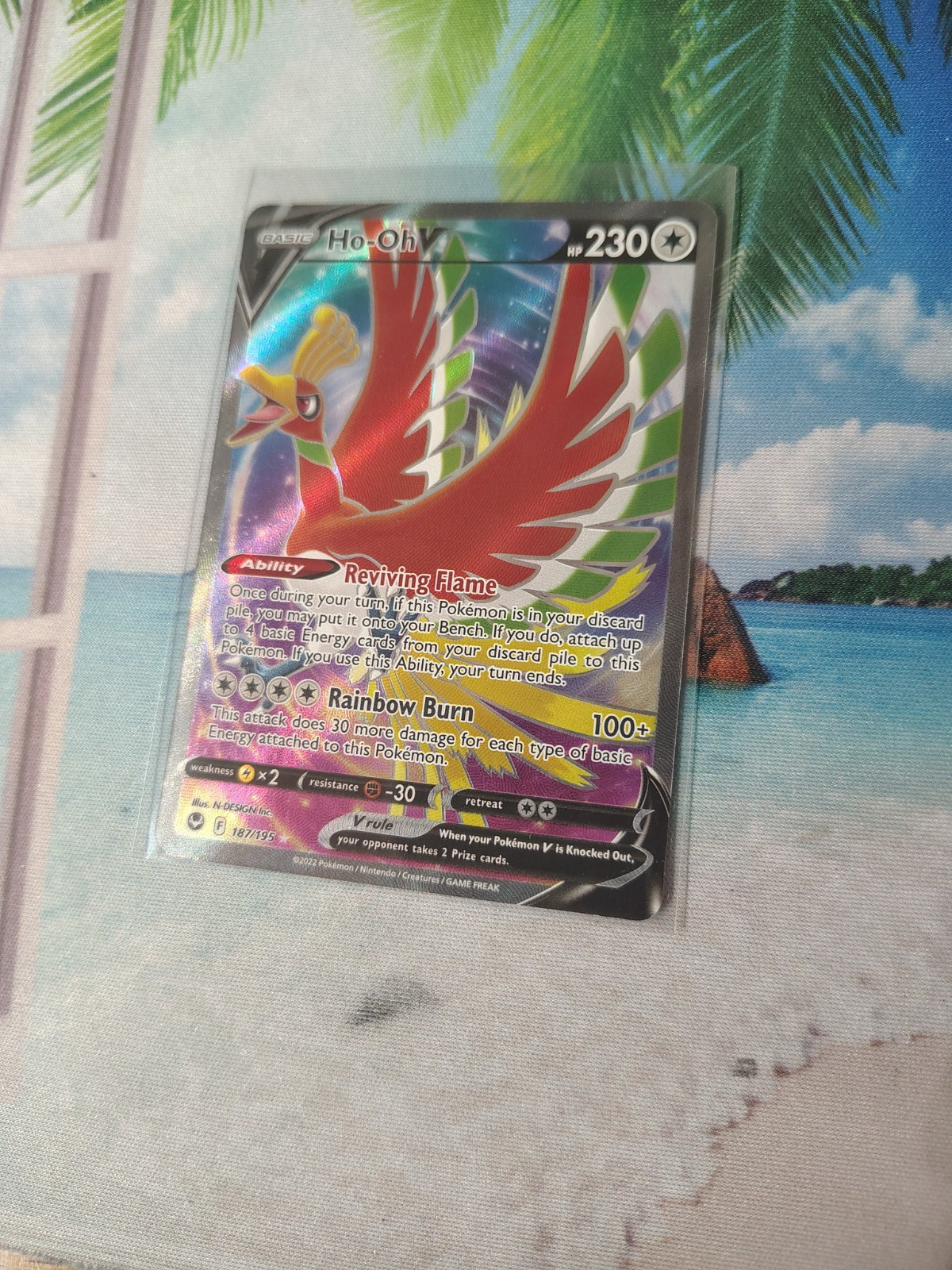  Pokemon Ho-Oh V #187 Silver Tempest Holo Ultra Rare Full Art 187/195 TCG