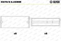 Kurbelwellenlager Glyco H079 5 025MM FÜR Audi Ford MAN Mitsubishi Seat Skoda