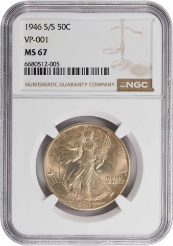 1946-S/S Walking Liberty Silver Half Dollar VP-001 MS67 NGC