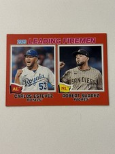 2026 Topps Heritage #8 Leading Firemen Carlos Estevez/Robert Suarez Red Border