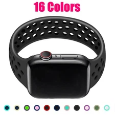Sport Solo Loop Stretchy Silicone Band Strap For Apple Watch 4 5 SE 6 & More