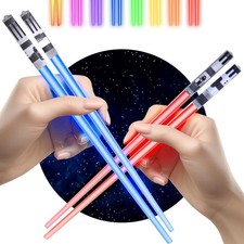 Lightsaber Led Light Up Chopsticks 2 Pair, Red Blue