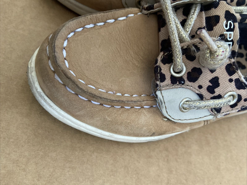 Girl's Sperry Top-Sider Boat Shoes Beige Coastfish Jr Size 9 (9M) *used* - Picture 7 of 8