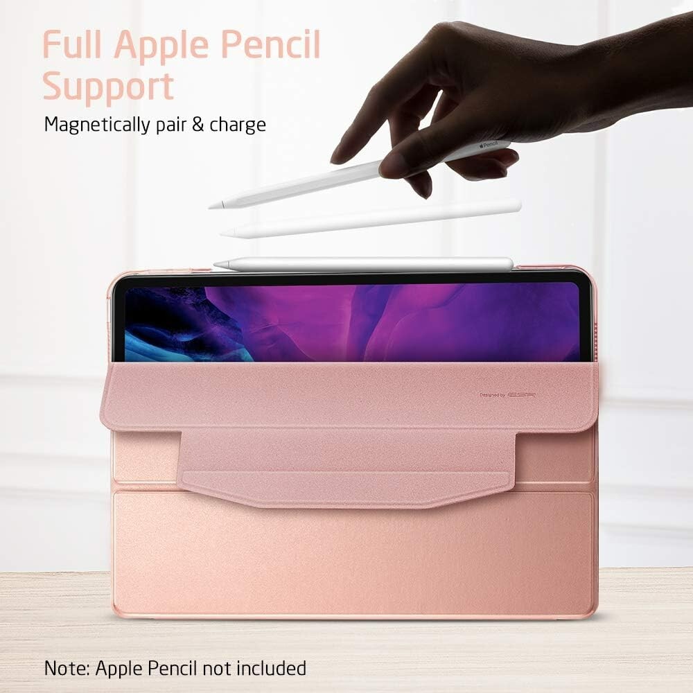 ESR Yippee Trifold Smart Case for iPad Pro 12.9" 2020,Rose Gold PLEASE