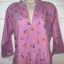 NWT Ann Taylor Tiered Dress Sz XS S Floral Lilac 3/4 Sleeve Ruffles Lavender