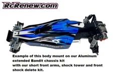 Traxxas Rustler Bandit extended Chassis Wheelbase body mount forward or back