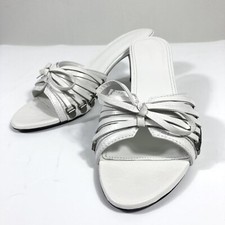 Balenciaga Cagole High Heel Slide Sandals Optic White 37 NEW 785784WAD4E