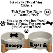 Dog bowl custom personalized name, pet, cat, sticker vinyl decal for pet bowl