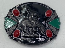 Native American Indian Warrior Belt Buckle Vintage Siskiyou Buckle Co south west