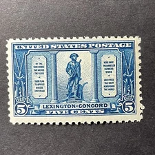 US Scott 619 Lexington-Concord 5 cents MNH