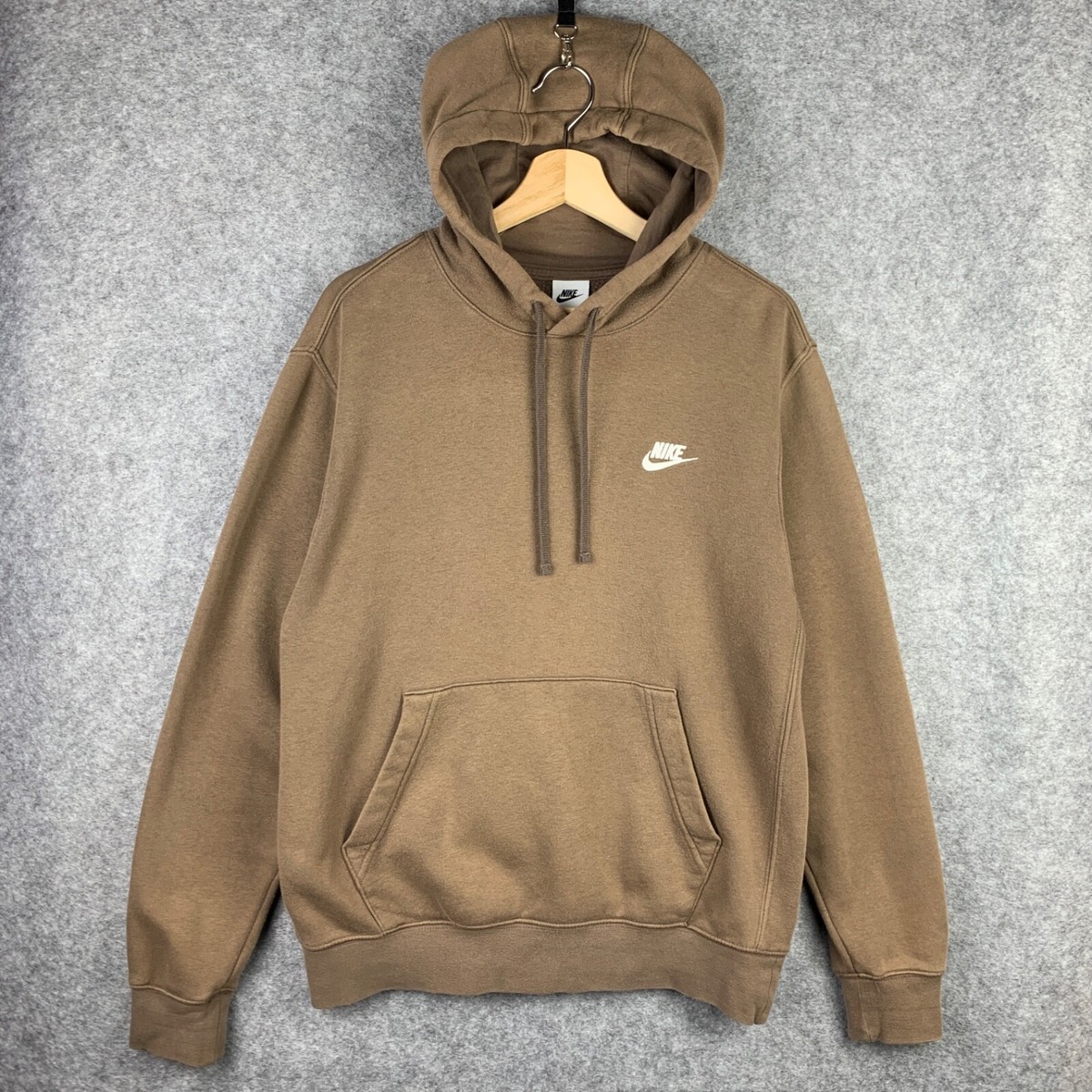 nike vintage oversized hoodie in washed brown