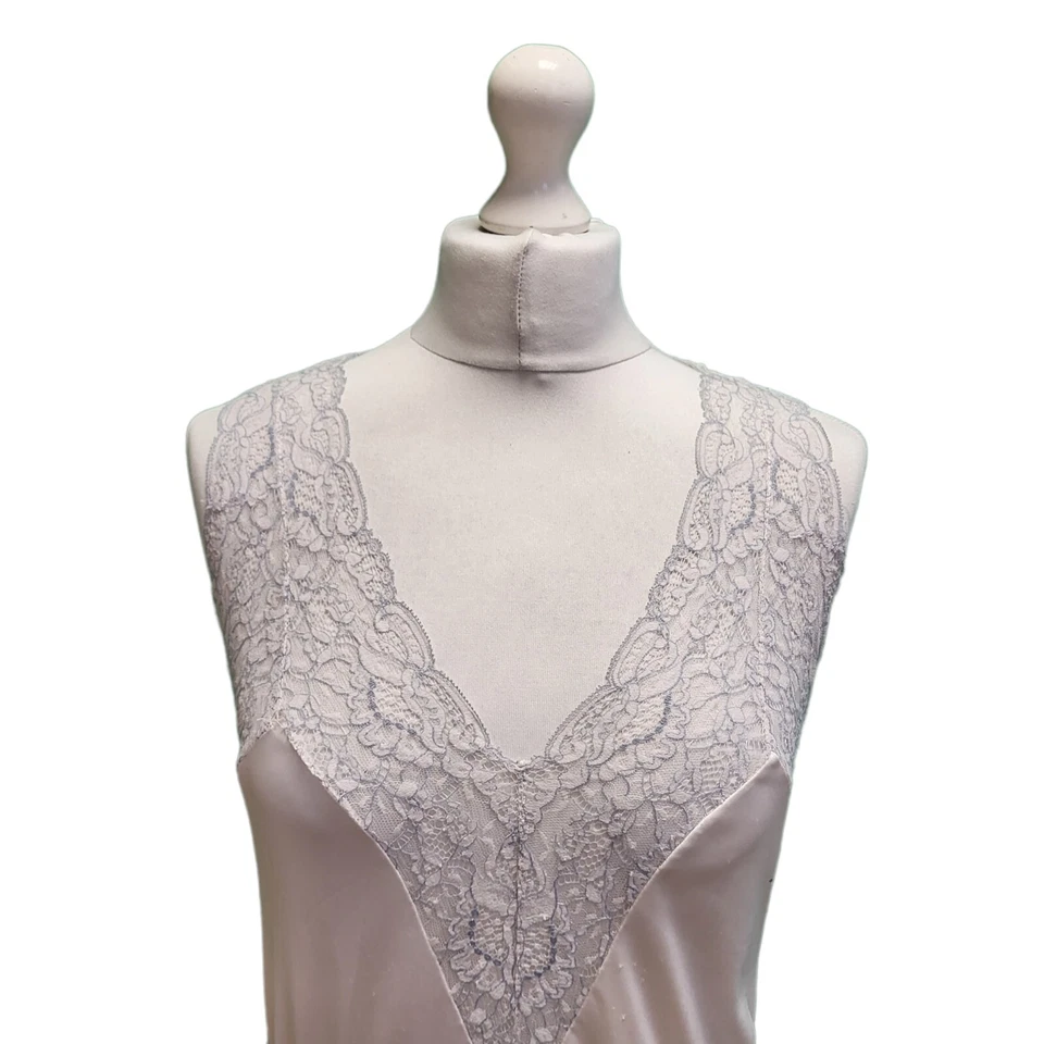 Vintage Nightdress Nightie 70s 80s Charnos Ivory Lace Trim L 12-14 Women's - Image 2 of 4