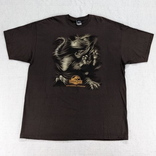 Universal Studios Jurassic Park T-Rex T-Shirt Mens XXL Brown Shadow Graphic 2012
