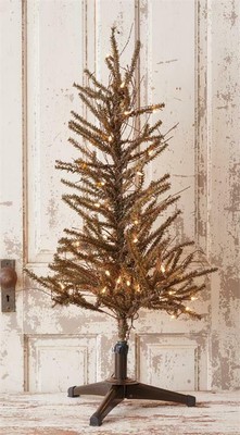 New Primitive Country Rustic GERMAN PINE TWIG CHRISTMAS TREE WHITE