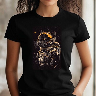 Frauen T-Shirt Panther als Astronaut Motiv Baumwolle Größe S bis 3XL