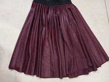 Little Girls Pleated Skirt In Dark Red ,With Elastic Waist,Age 6 Years