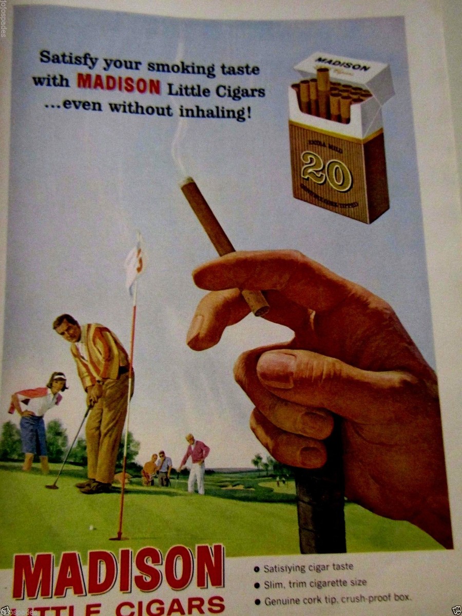 1965 Madison Little Cigars Giolf Original Print Ad-8.5 x 11