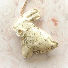 Primitive Shabby Cottage Chic Bunny Rabbit Ornies Bowl Fillers Tuck Decor Gift