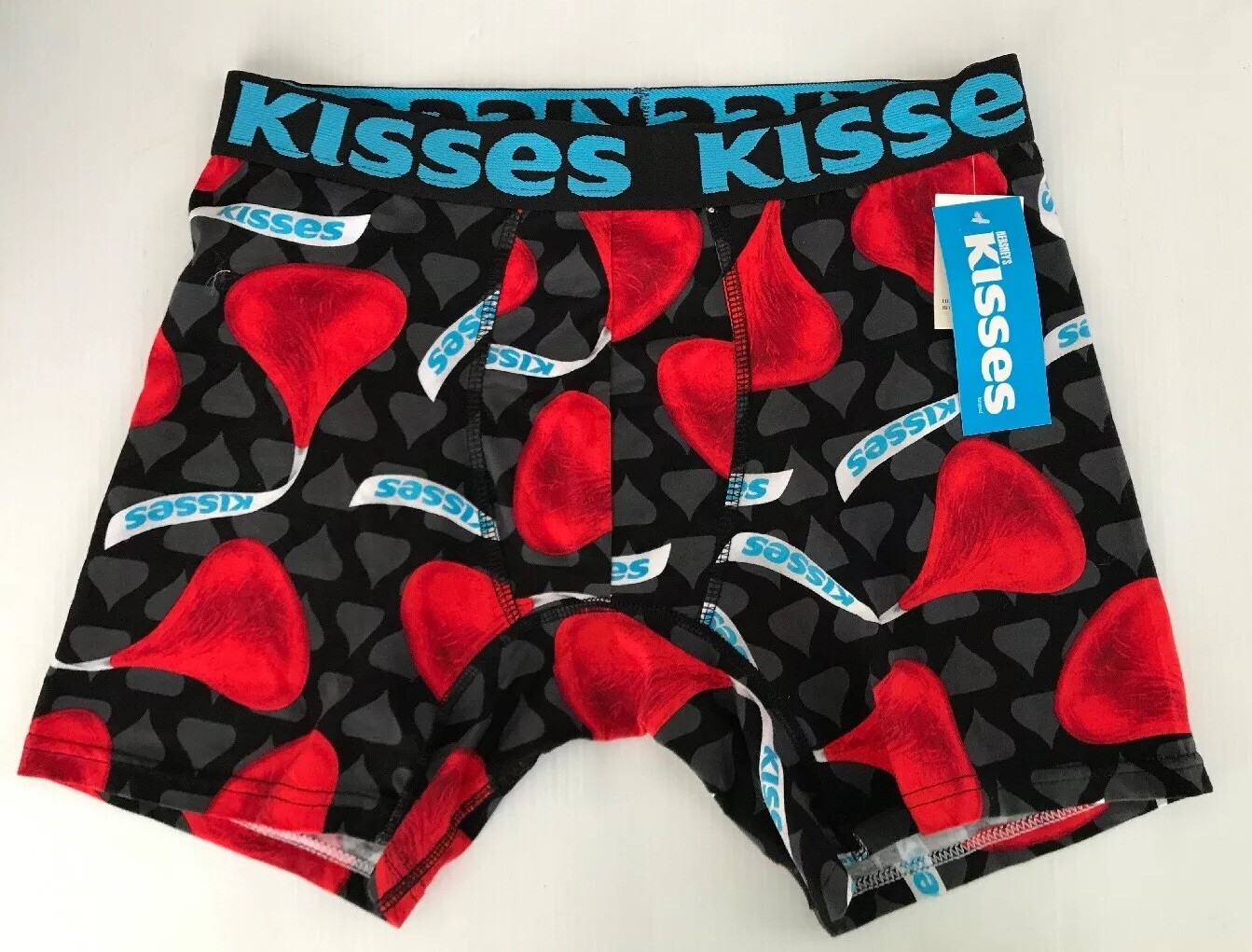 NWT MEN'S RED FOIL Monster Cuddle Emoji Hershey's Kisses KNIT BOXER