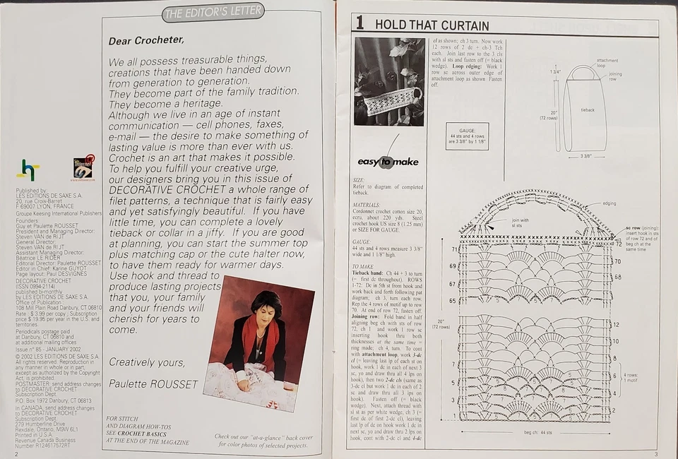 Decorative Crochet Magazine Filet The Beautiful Jan 2002 No 85 - Image 2 of 4