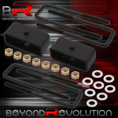 For 1995-2023 Tacoma 6-Lug 3'' Leaf Spring Level Lift Kit Blocks + U Bolts Black
