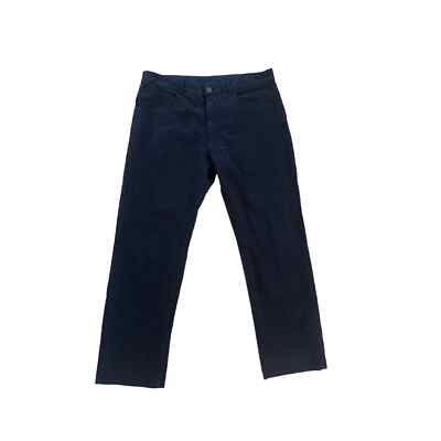 Men EUR 44 Aspesi Black Chino Pants Trousers Slacks Flat Front Cotton Italy 