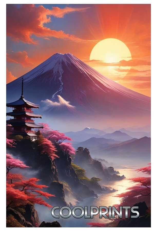 Digital Image Wallpaper Background Desktop AI Fantasy Art Japan Mount