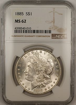1885 Morgan Silver Dollar $1 Coin NGC MS-62 (13) | eBay