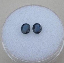 Blue Sapphire Oval Loose Faceted Natural Gem Pair 5x4mm each