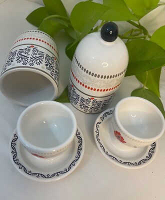 Egg Cup & Cover Maxwell & Williams Set of 2 Rare Unique Stoneware Cottage Garden