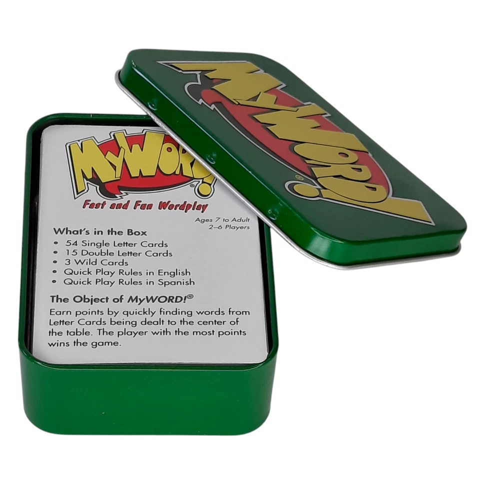 MY WORD Family Card Game Sealed Deck 72 Letter Cards Wordplay Travel Tin Box VTG - Image 3 of 4