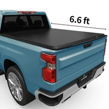 6.6FT Bed Soft Roll-up Tonneau Cover For 07 - 25 Chevy Silverado GMC Sierra 1500