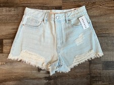NWT PACSUN High Rise Festival Cut Off Denim Jean Shorts Size 26 CoolWater