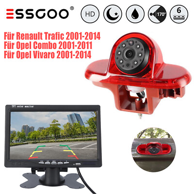 Bremsleuchte Rückfahrkamera mit 7'' Monitor für Combo Renault Trafic Opel Vivaro