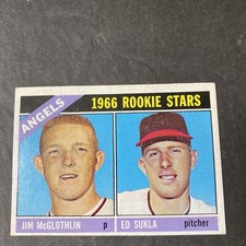 1966 Topps Baseball Jim McGlothlin California Angels Rookie Stars Card #417. rookie card picture