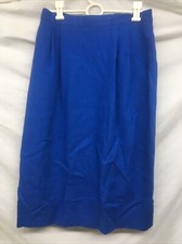 Vintage Skirt Womens 12 Blue Below Knee Midi Pencil Made in USA